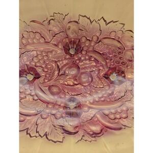 Vintage Pink Bowl 12" Indiana Glassfruit Garland Footed Oval Bowl.